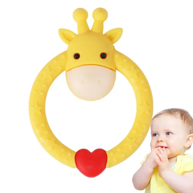 

Deer Teether Toy Silicone Teethers For Babies Ease Grabbing Soft And Safe Silicone Cute Kids Girl Gifts Front And Molar Teething