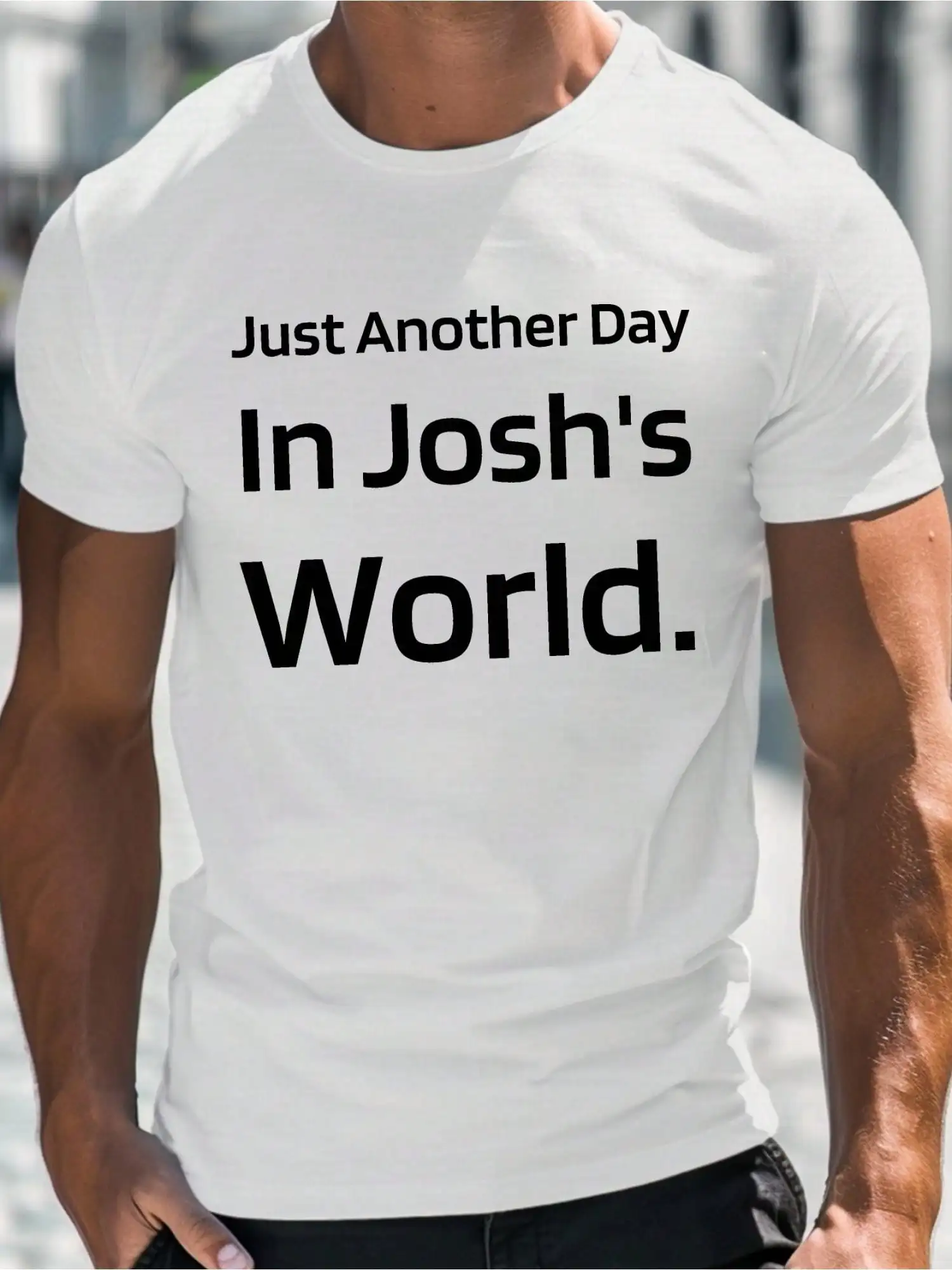 Men Day World Print Round Crew Neck Short Sleeve Tee Casual T-ShirtCasual Comfy Lightweight Top For Summer