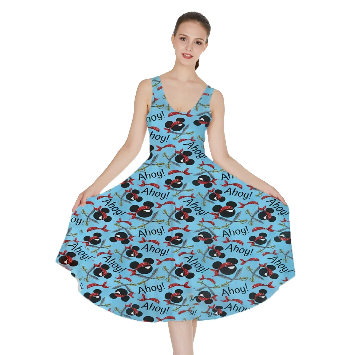 2024 Mickey Ahoy Kleider Frauen lässig Strand kleider Disney Kreuzfahrt schiff inspiriert Kleider Sommer kurze Kleider sexy Party kleid