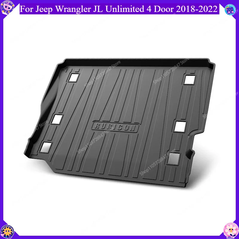 TPO Cargo Boot Mat For 2018-2022 Jeep Wrangler JL Unlimited 4 Door Sahara Rubicon Trunk Liner Tray Car Carpet