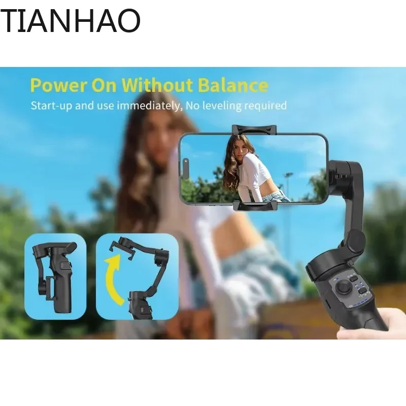 Factory Price L9 Lite 3 Axis Foldable Handheld Gimbal Stabilizer with 360 Degree AI Tracking and Ultra Wide Angle Lens
