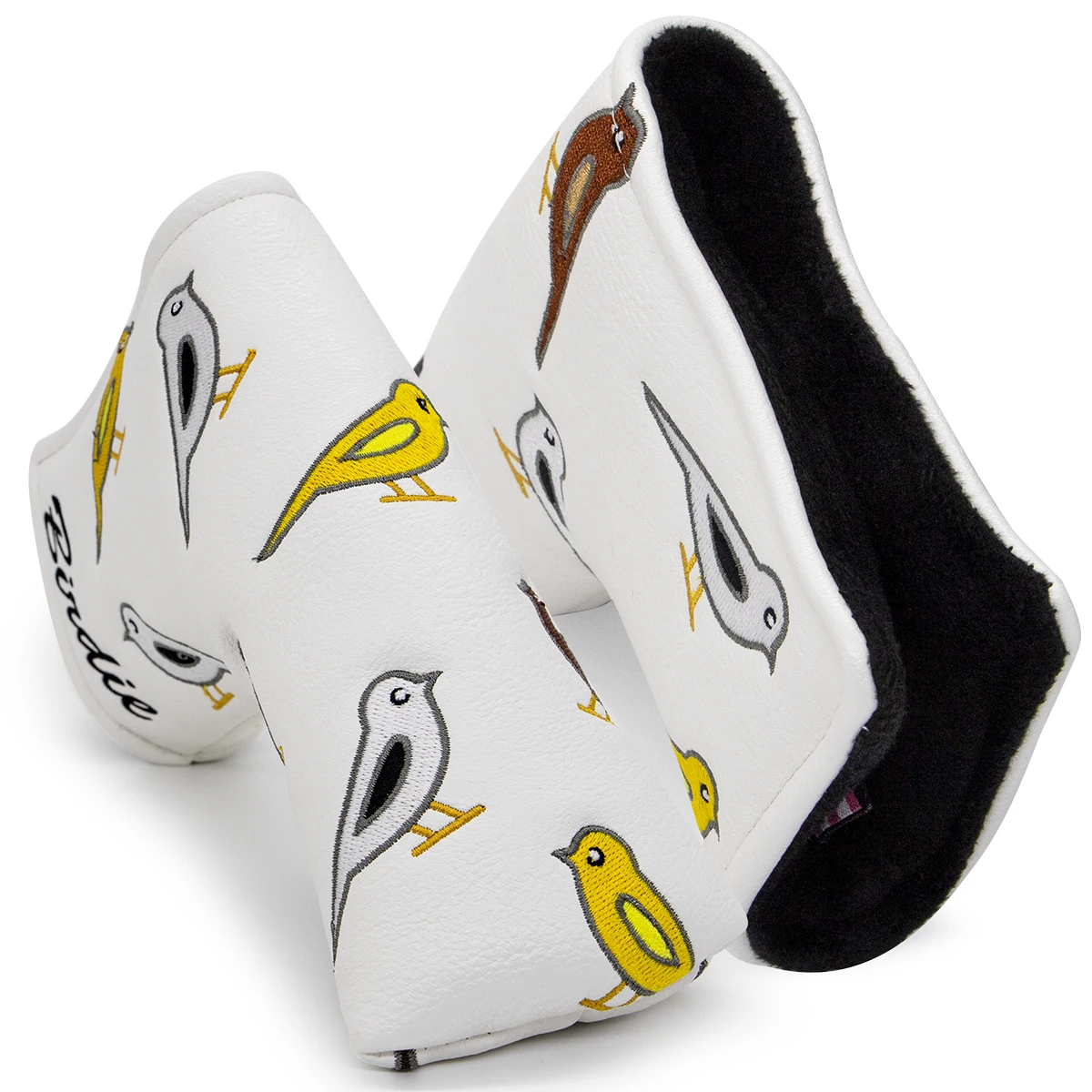 Birdie Funda para putter de golf, Funda para cabeza de putter de hoja, Fundas para cabeza de putter para palos de golf, Bordado elegante, Cuero premium