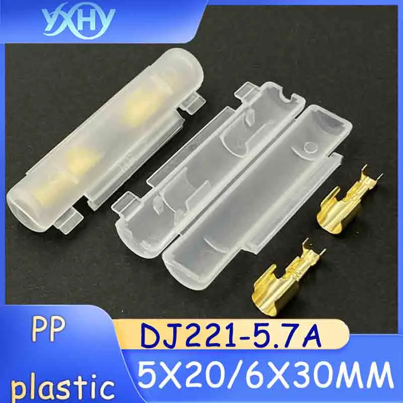 DJ221-5.7A fuse housing terminal block single tube fuse box terminal PP plastic fuse holder terminal
