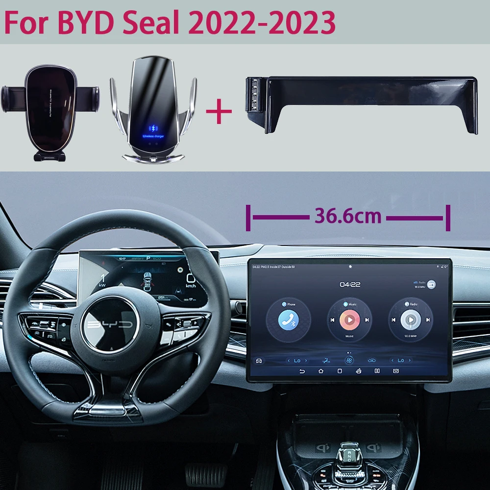 Uchwyt samochodowy na telefon BYD Seal 2022 2023 15.6-Cal ekran multimedialny podpora stała bezprzewodowa ładowarka mocowania telefon komórkowy do samochodu