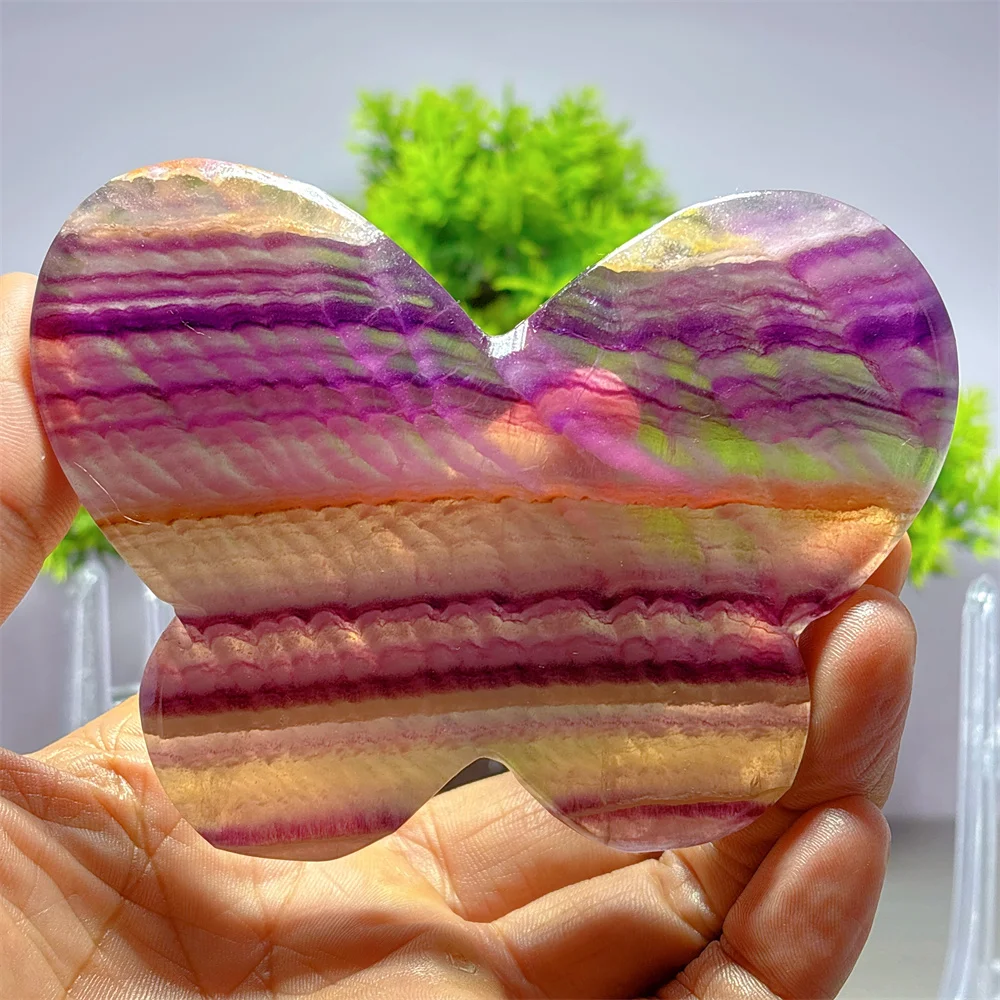 Rainbow Fluorite Double Wing Natural Crystal Home Decoritems Room decor Luck Quartz Stone Garden Reiki Healing Energy Love Gifts