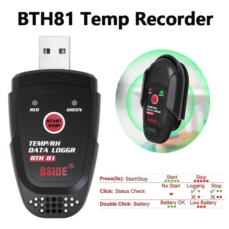 

Digital Temp Recorder PDF USB Temperature Humidity Data Logger for Warehouse Storage, Refrigerated Transport, Laboratory, Etc