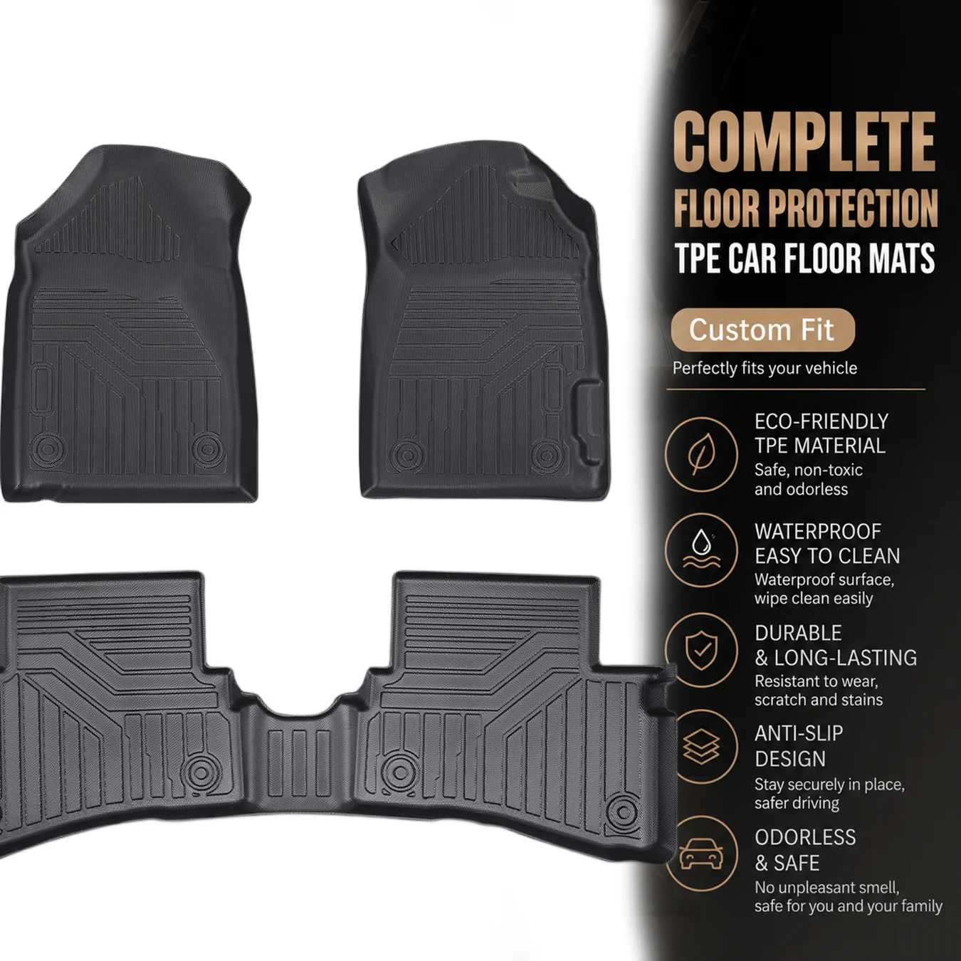 [RHD] Brio 2018-2026 Four Seasons Waterproof and Anti-Slip TPE Floor Mat for Cars.