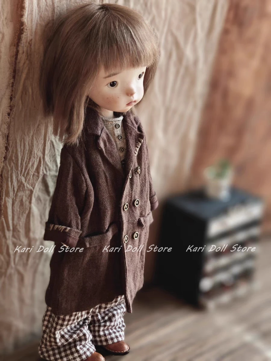 ملابس وتنورات دمى كاري 2025 بدلة طويلة فضفاضة من القطن والكتان لدمية Landazz Landoudou ob24 ob22 #6