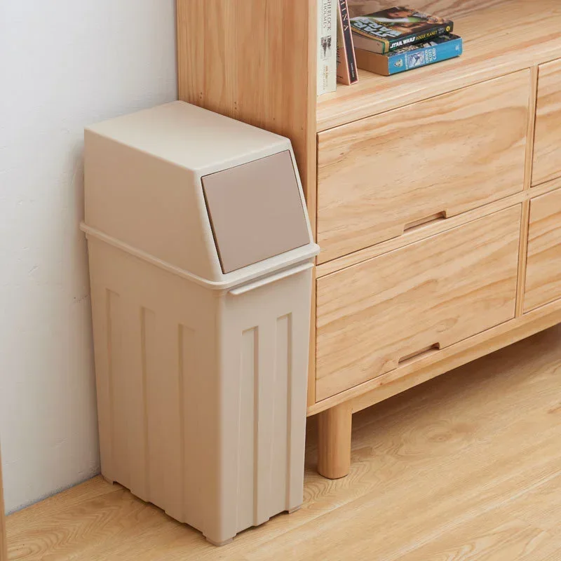 30L Nordic Creative Large Garbage Bin Office Kitchen Living Room Hotel Kitchen Trash Large Capacity Covered Garbage Container