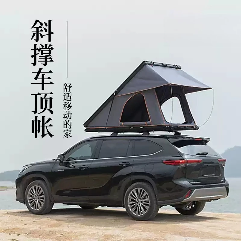 Triangular Hard Shell Roof Top Tent with Gas Strut Assist – Sleek Aluminum Design, 4-Season Waterproof Shelter for SUVs & Trucks
