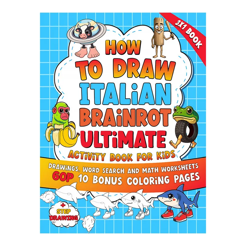 Italian Brainrot Coloring Book - Funny Italian Meme Animals & Internet Humor Art,High-Quality Paper, Smooth Texture