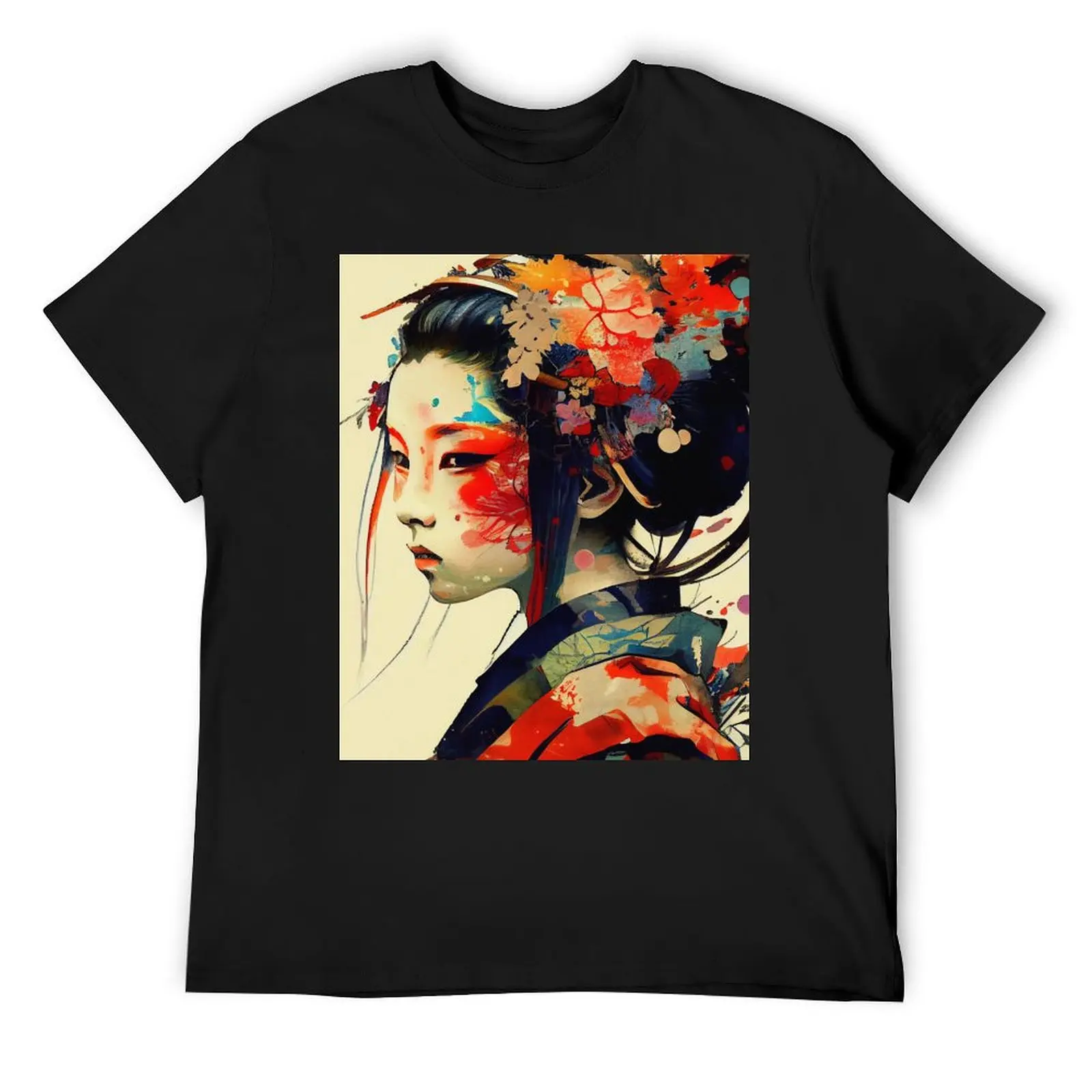 Samurai, Geisha, Yakuza, traditional Japanese paintings T-Shirt plus sizes graphic shirts graphic t shirts Men's cotton t-shirt