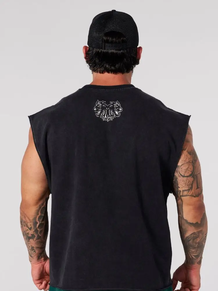 Chaozhou brand hot sales high street American retro washable old vest boys summer ins Chaozhou brand sports pure cotton sleevele image 2