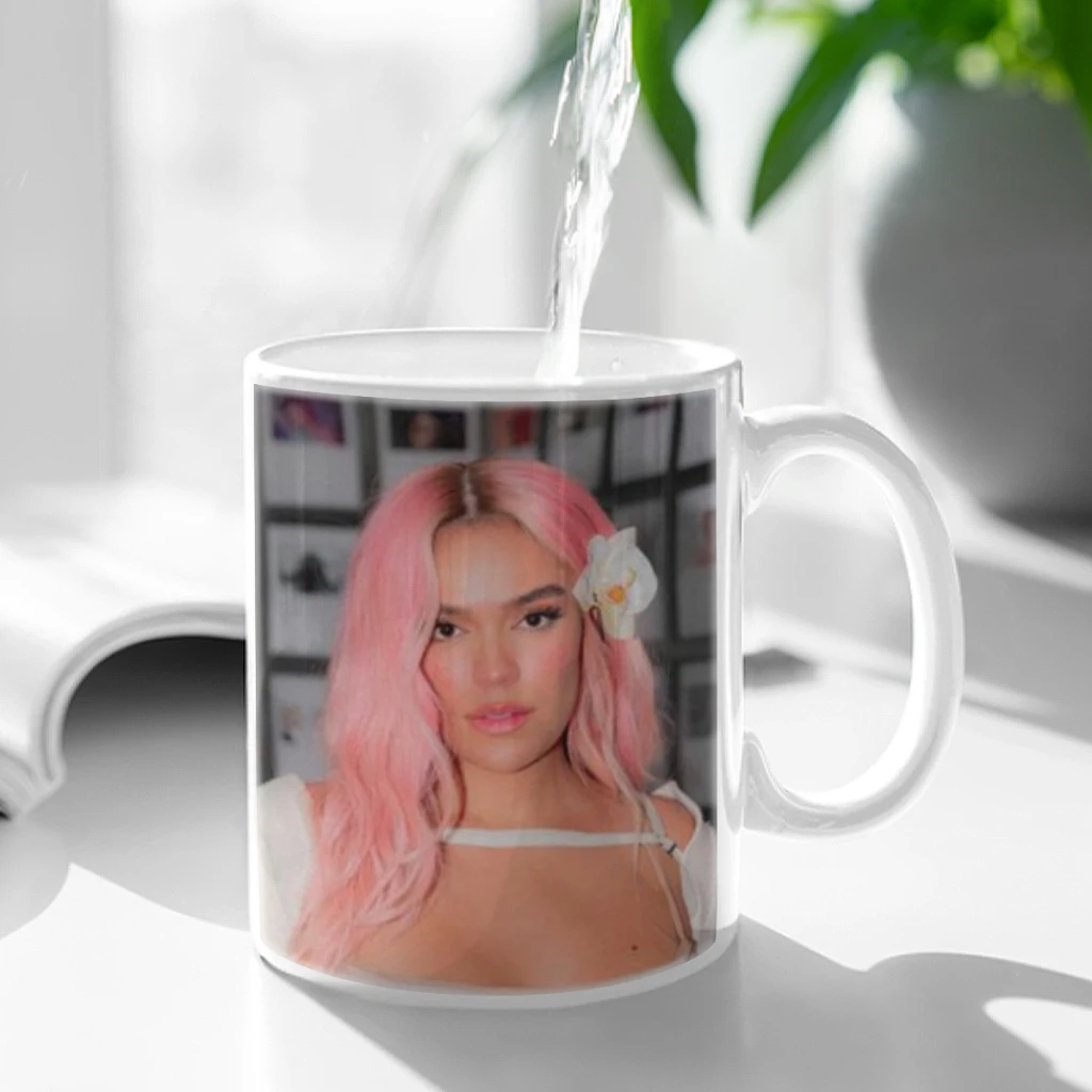 Singer karol g Free shipping Ceramic Cup Coffee Oatmeal Breakfast Cup Creative Personality Mug