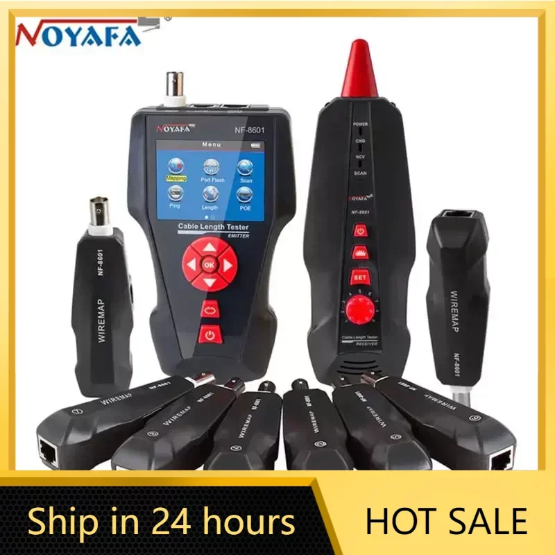 

NOYAFA NF-8601W Network Cable Tester Multi-Functional Crosstalk Test Network Wire Cable Tracker For RJ45 RJ11 BNC PING/POE 8pcs