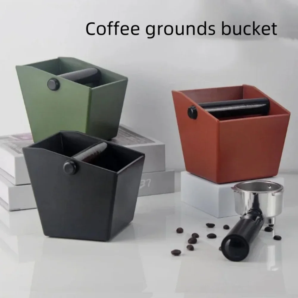 Square coffee knock box with robust ABS material and noise reduction design for efficient coffee grounds disposal
