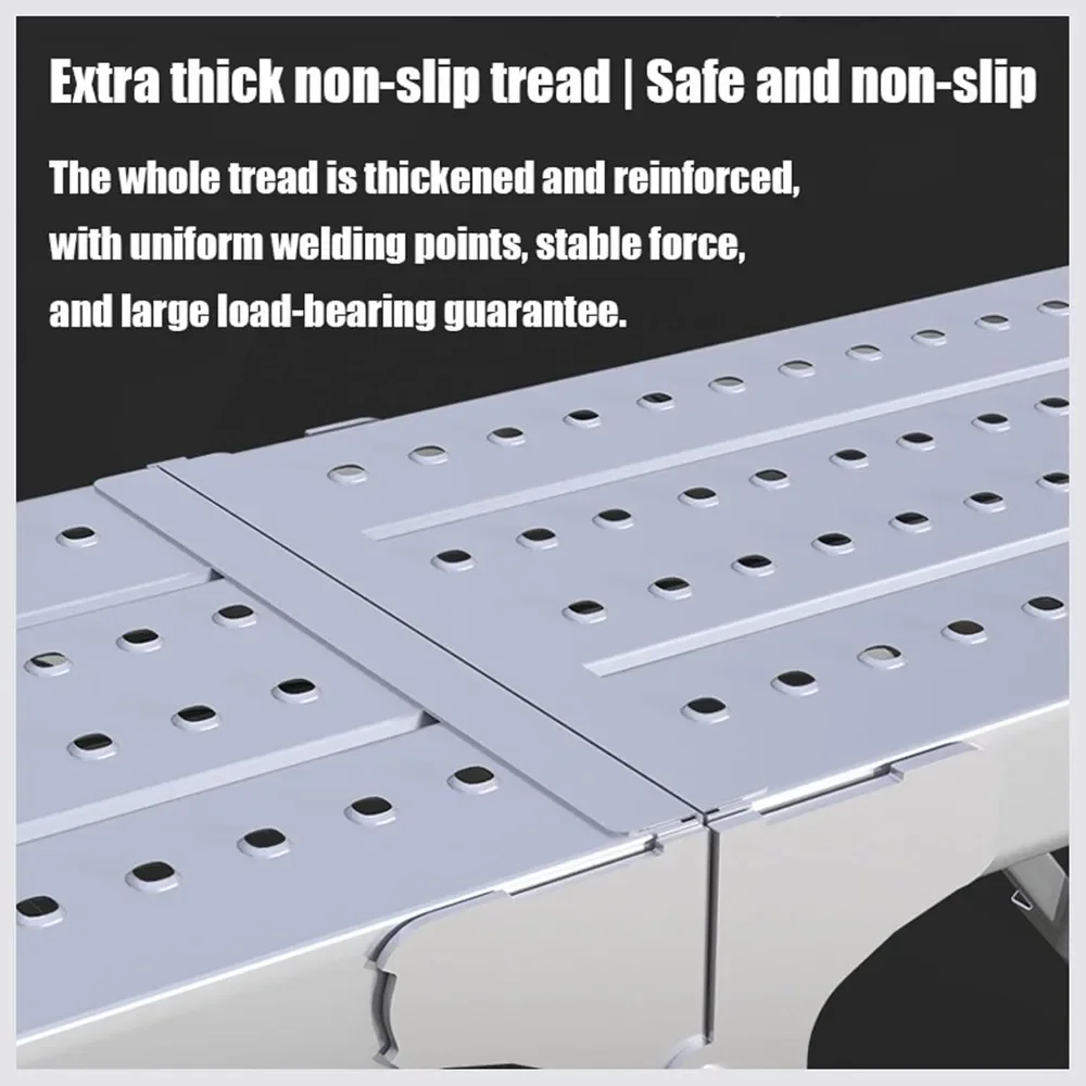 Folding Scaffolding, Adjustable Lift Height Work Platform Scaffold Portable Work Platform Ladder for Painting Patching Drywall