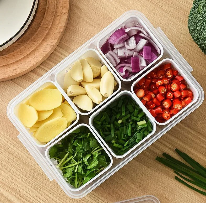 Kitchen Transparent Drain Water Conghua Storage Box Household Refrigerator Onion Ginger Minced Garlic Square Fresh-keeping Box