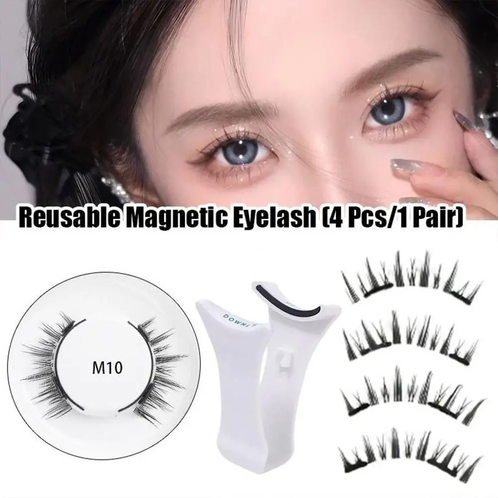 Repeatedly Magnetic Eyelashes with Applicator Natural Easy To Use Magnetic False Eyelashes No Glue Required Wispy Lashes Women