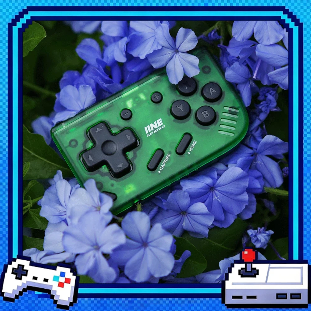 IINE Mini Retro Ananke Controller/ Turbo Function Interchangeable Joystick D-Pad Multi-Platform Controllers Handheld Game Custom