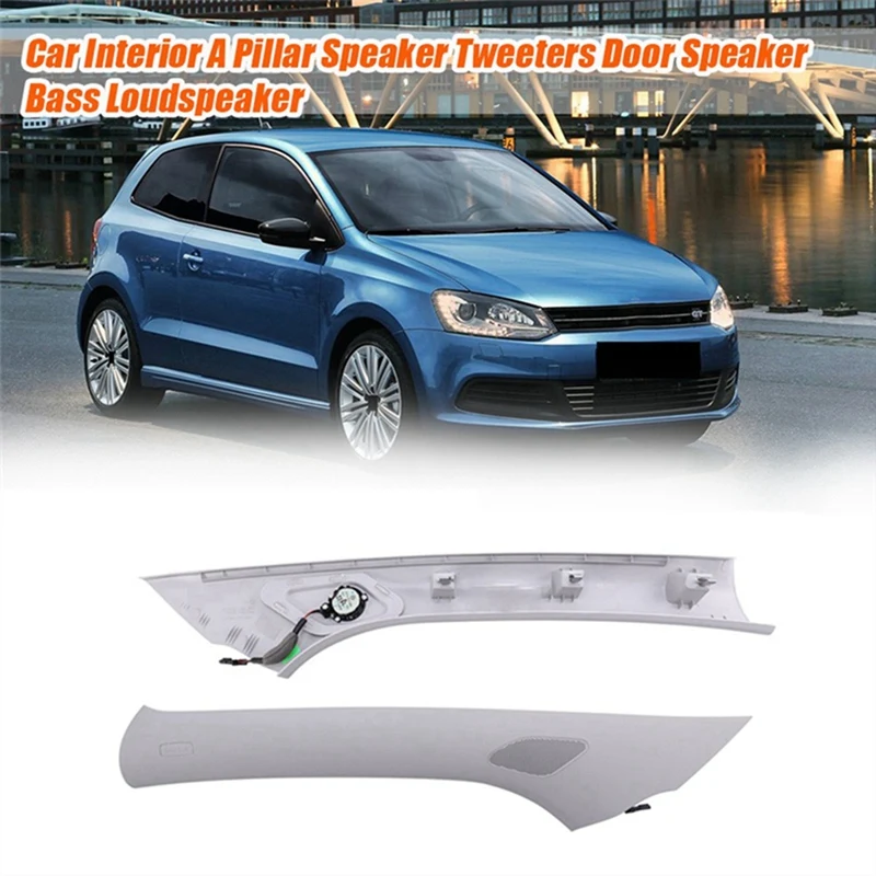 Front A Pillar Speaker Tweeters Cover Loudspeaker For VW Polo 2011-2018 Interior Trim Door Speaker Bass