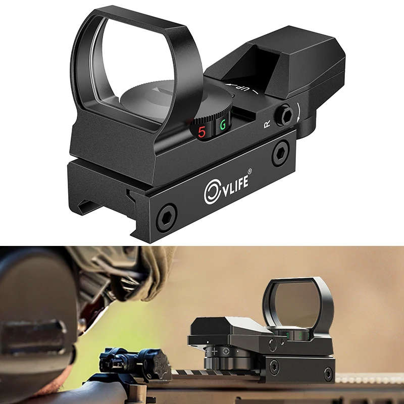 

CVLIFE Rifle Scope Red Green Dot 4 Reticles Absolute Co-Witness Reflex Sights Tactical Optics Riflescope for 20mm Picatinny Rail