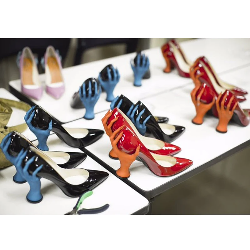 Pointed Toe Novelty 3D Hand Shaped Heel Pumps Woman Summer 2026 Slip-On High Heels Weird Cosplay Club Party Dress Shoes