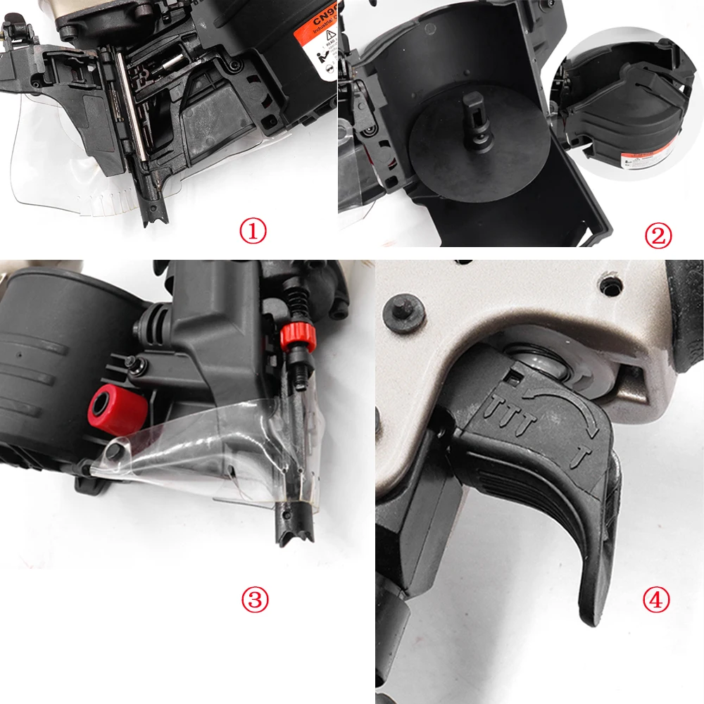 Chiodatrice a spirale CN90B Pistola per chiodatura da costruzione 50-90 mm Profondità chiodo regolabile per realizzare pallet e creattere industriali pesanti