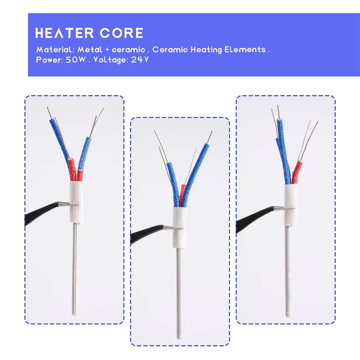 2Pcs A1321 Ceramic Heating Elements 24V 50W Heater Core for HAKKO 936 937 8586 Soldering Iron Saike Soldering Station
