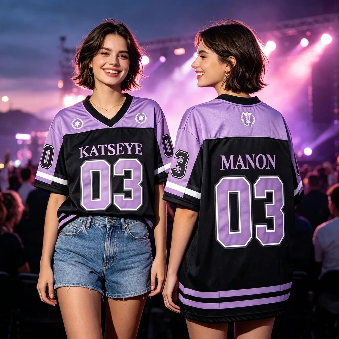 KATSEYEs Tour 3D PRINT Jersey Member Name Number V‑Neck Short Sleeve Fan Jersey Concert Merch Gift for Fans Unisex Streetwear