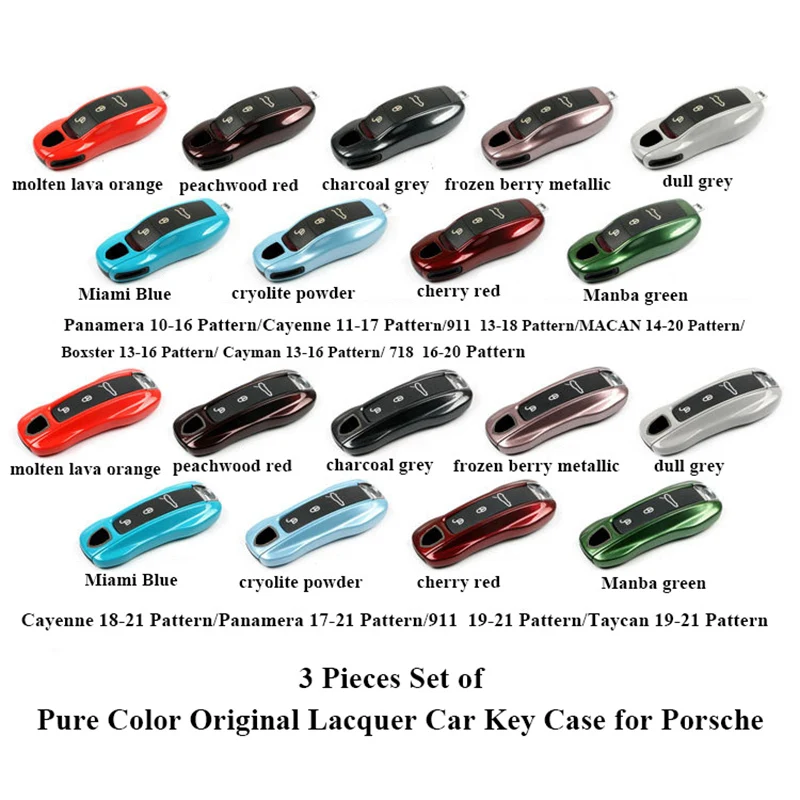 

Original Car Paint Color Car Key Case Cover Shell Suitable for Porsche Boxster Cayman Panamera Cayenne Macan 718/911 Taycan