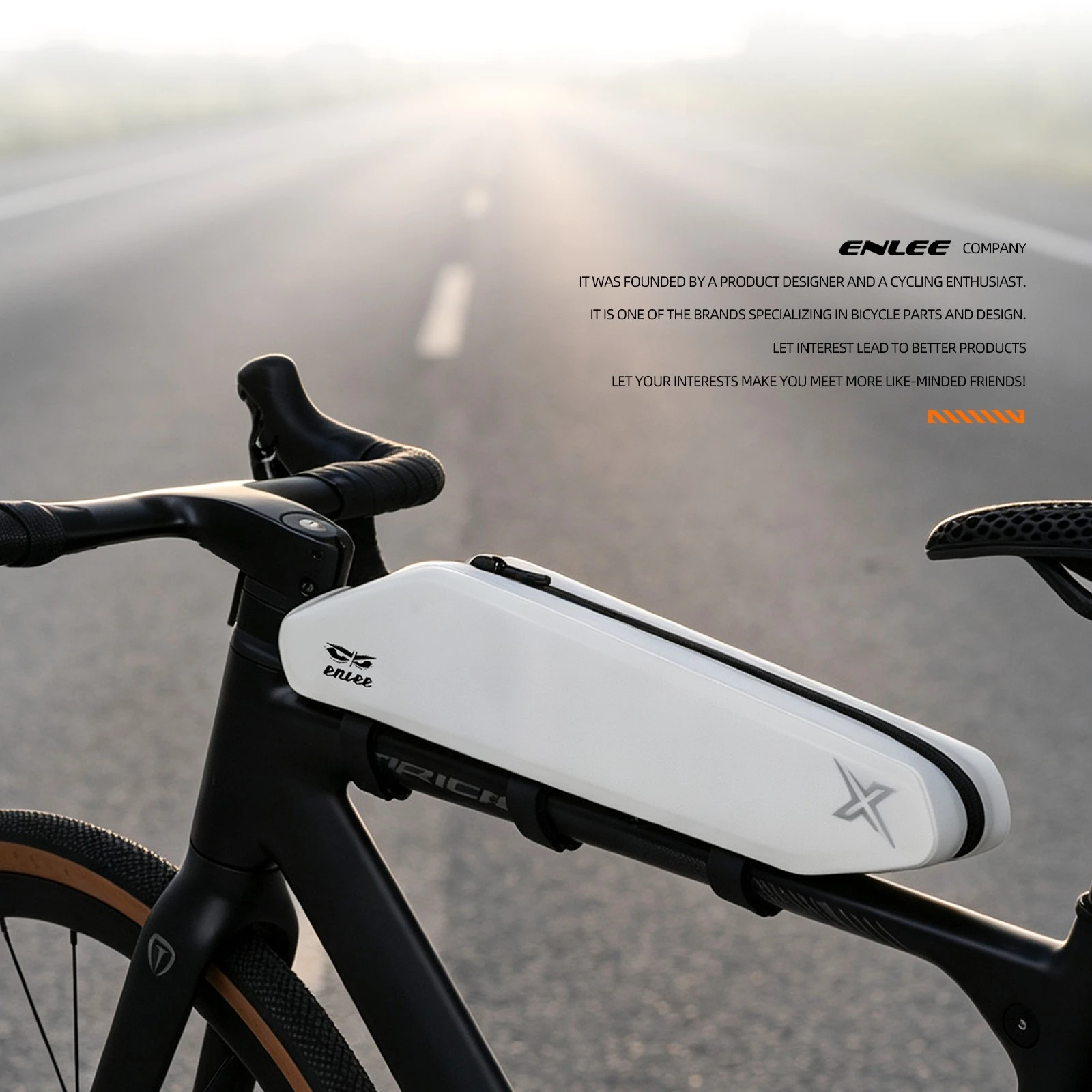 ENLEE hard shell road bike management bag, fully waterproof hidden frame storage bag, 1.8L large space long-distance travel bike