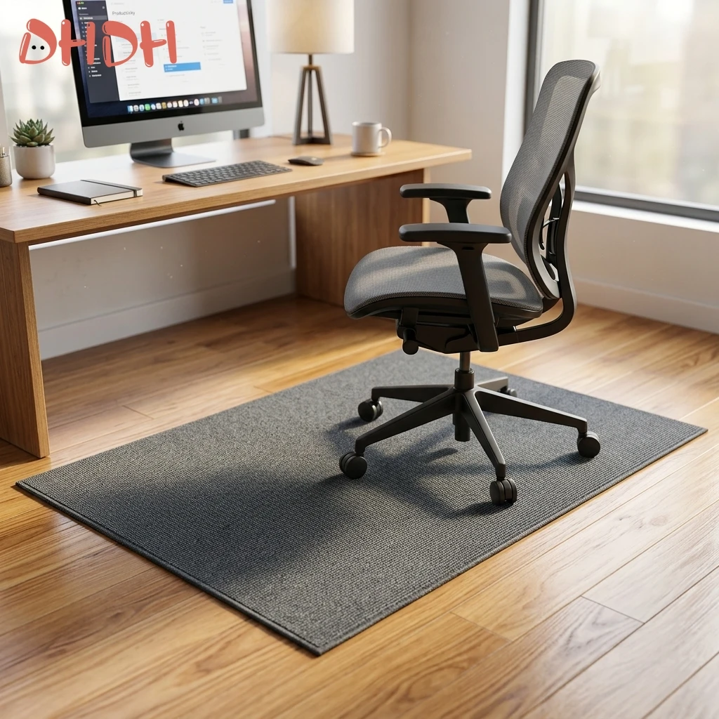 Premium Große Rutschfeste Bürostuhlunterlage mit Verbesserter Haltbarkeit Langlebiger Polyester-Bodenschutz-Teppich für Hartholz- und Fliesenböden