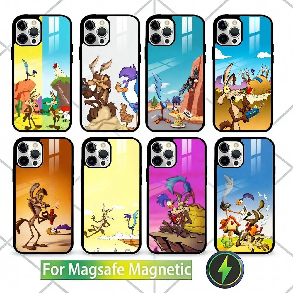 

W-Wile E C-CoyoteS R-Road R-Runner wr Phone Case For iPhone17,16,15,14,13 Plus,Pro Max Magnetic For Magsafe Wireless Charging