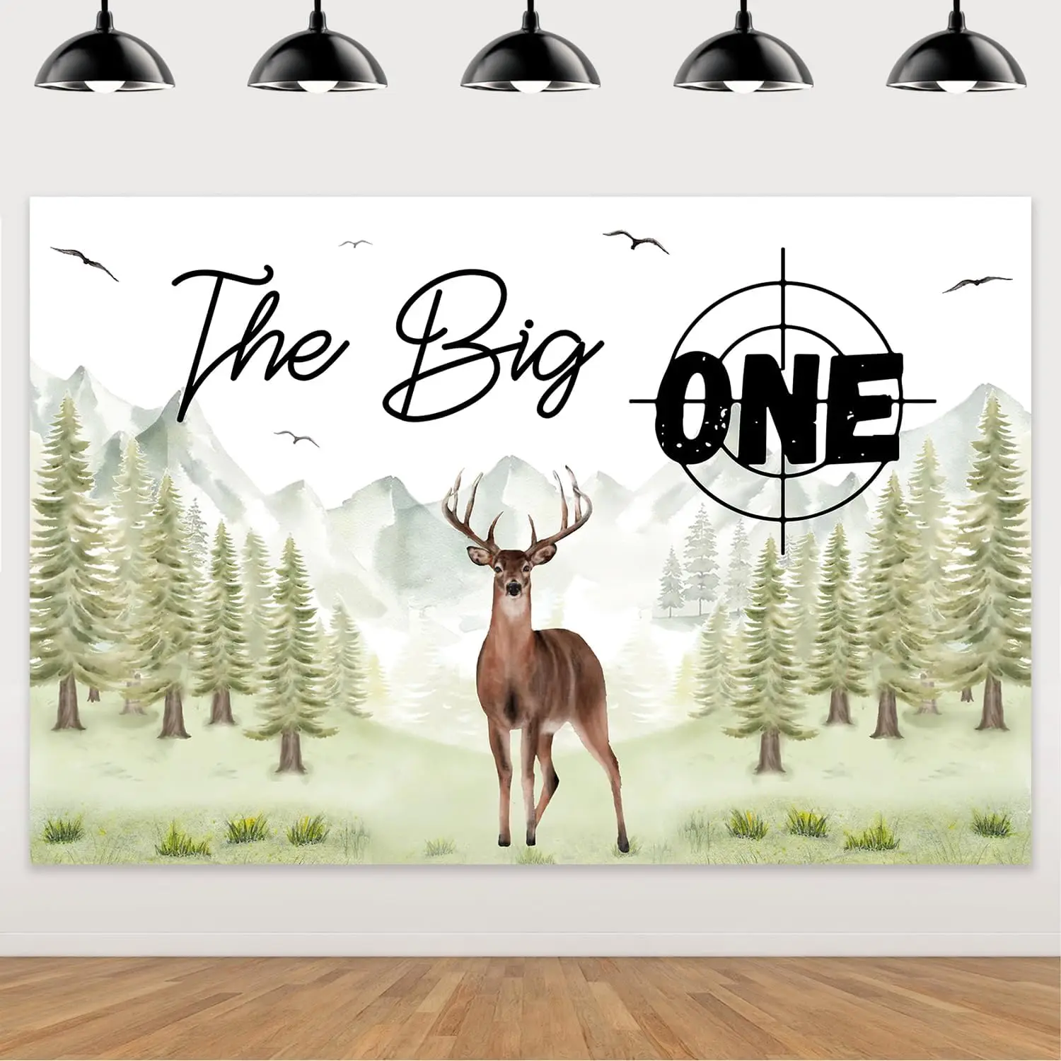 

Kreatwow The Big One Backdrop Hunting Themed First Birthday Party Photography Background Banner Themed Party Supplies 5 * 3ft