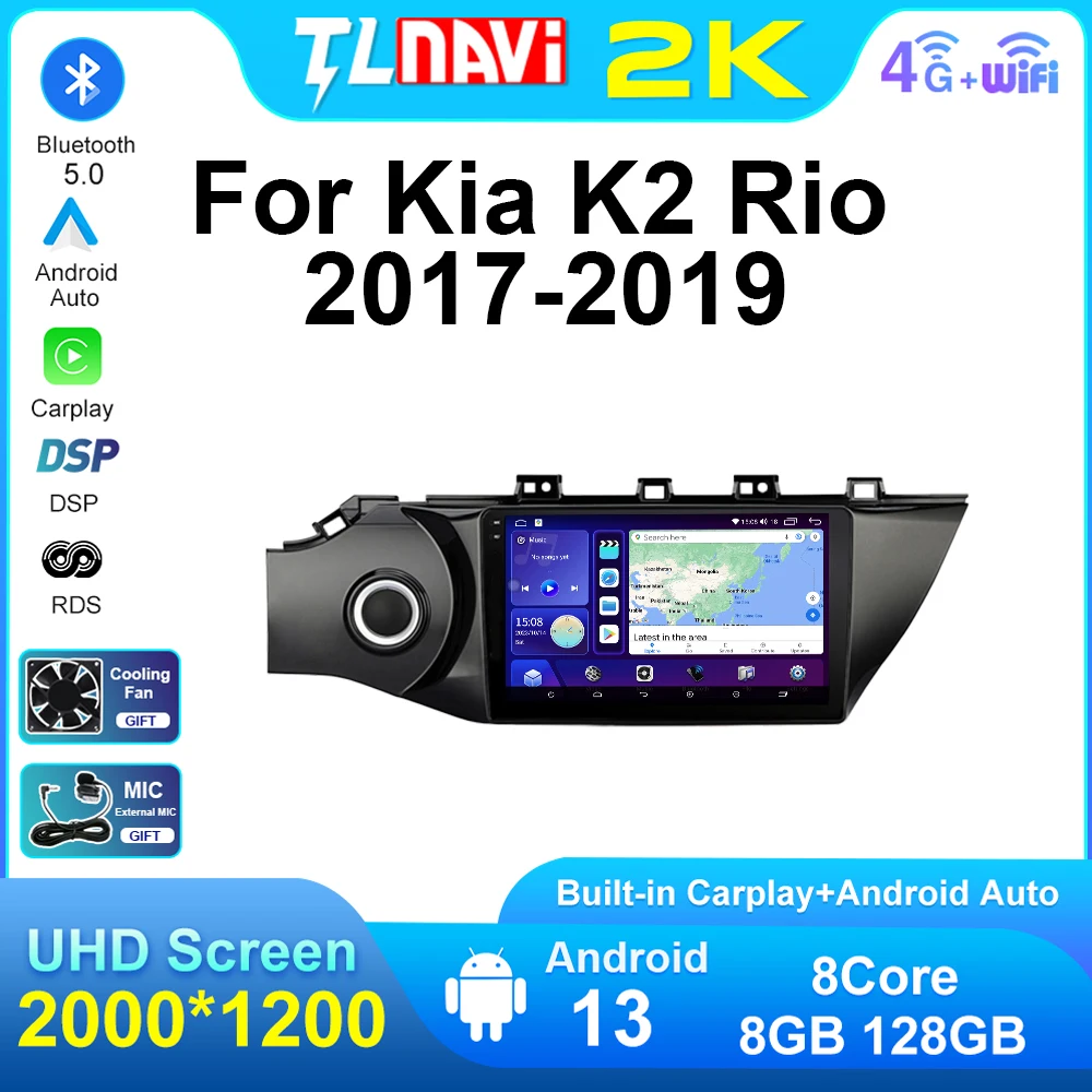 

Car GPS Navigation For KIA Rio 3 K2 2017 - 2019 Audio Radio Video Multimedia Player With Carplay DSP RDS Android Auto