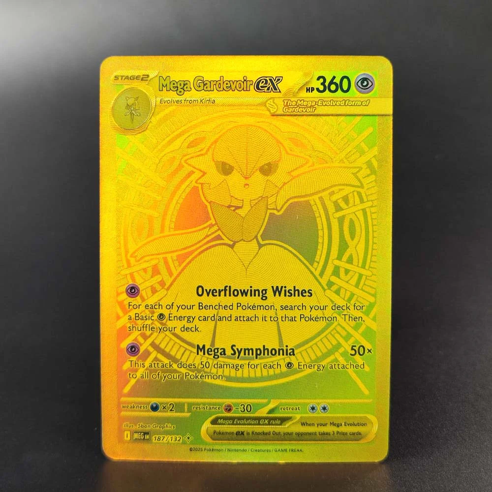 Self Made Proxy PTCG English Mega Lucario Gardevoir Latias ex Lillie ME01 Mega Evolution Коллекция хобби Игрушка-карты