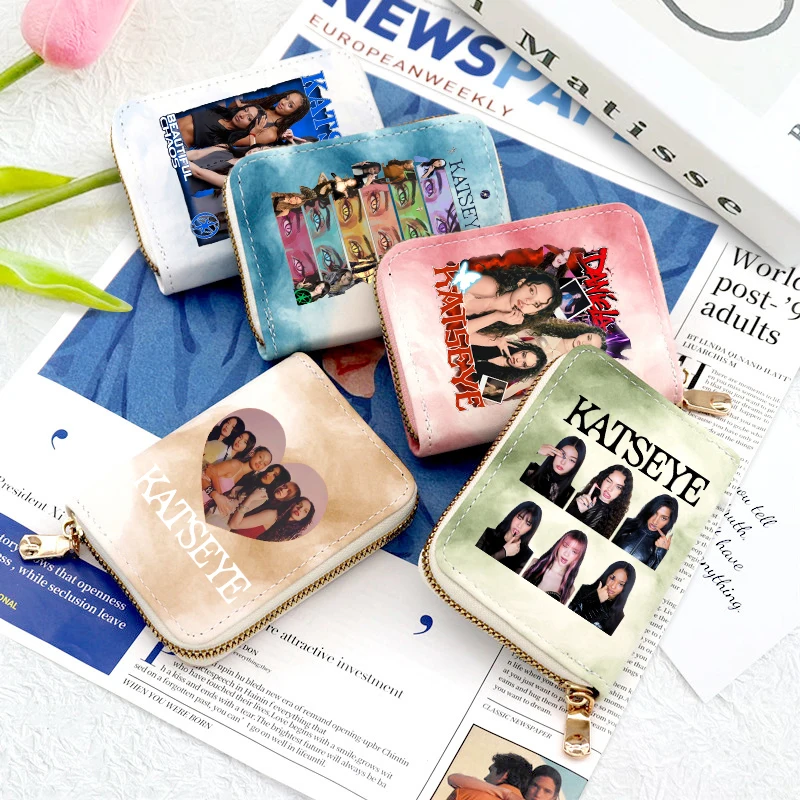 

Модный кошелек K POP K-KATSEYE, многофункциональный женский кошелек Tie Dye, сумки для карт большой емкости, милая сумка для денег, карманный блокнот, бумажный пакет