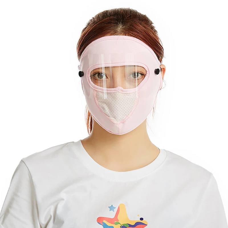 Women Summer Full Face Ice Silk Neck Protection Sunscreen Mask Outdoor Dustproof Breathable Anti-ultraviolet Thin Face Mask