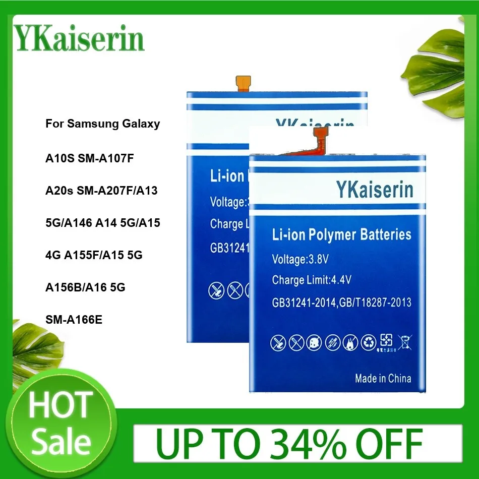 

EB-BA136ABY EB-BA156ABY Аккумулятор для Samsung Galaxy A10S/A20s/A13/A146 A14/A15 A156B/A16 5G SM-A166E A15 4G A155F Аккумулятор для телефона