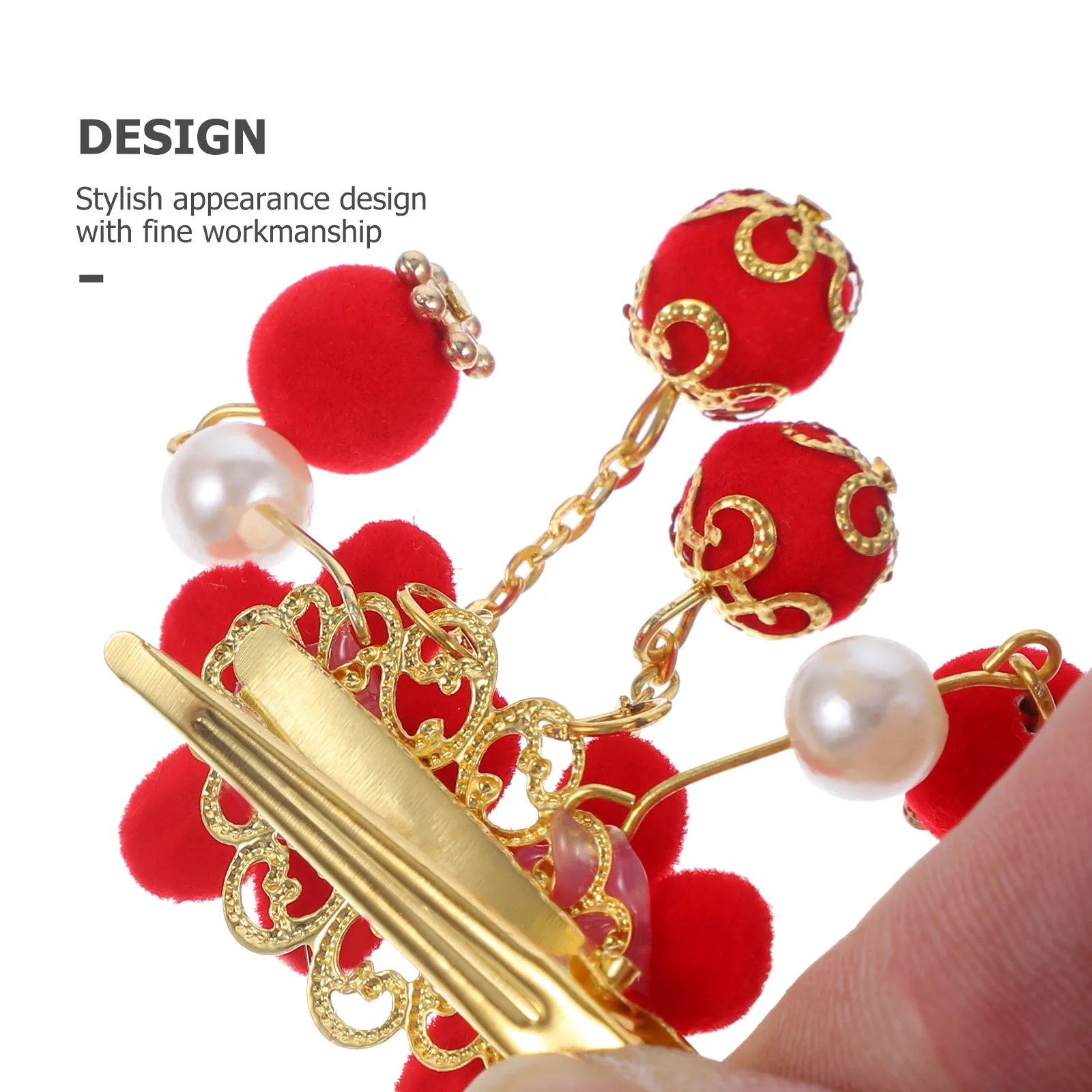 

Vintage Hanfu Hairpin for Girls Kid Chinese Style Accessories Pearl Tassel Bun Clip Baby Gift Fabric Stick Headwear Elegant