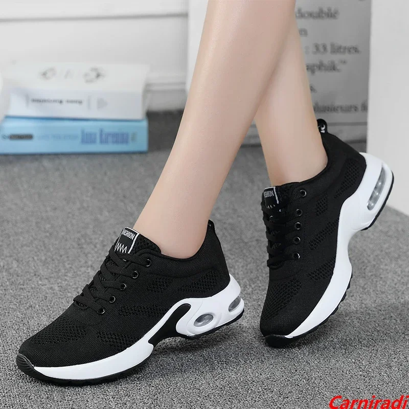 High Quality Fashion Autumn Athletics Running Shoes Women Flying Weave Non-slip Casual Sneakers Ladies Cushioning Jogging Shoes