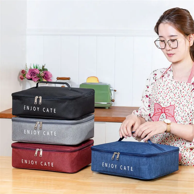 Borsa da pranzo termica in tessuto Oxford Bento Box borsa da Picnic portatile da viaggio con contenitore per alimenti di grande capacità