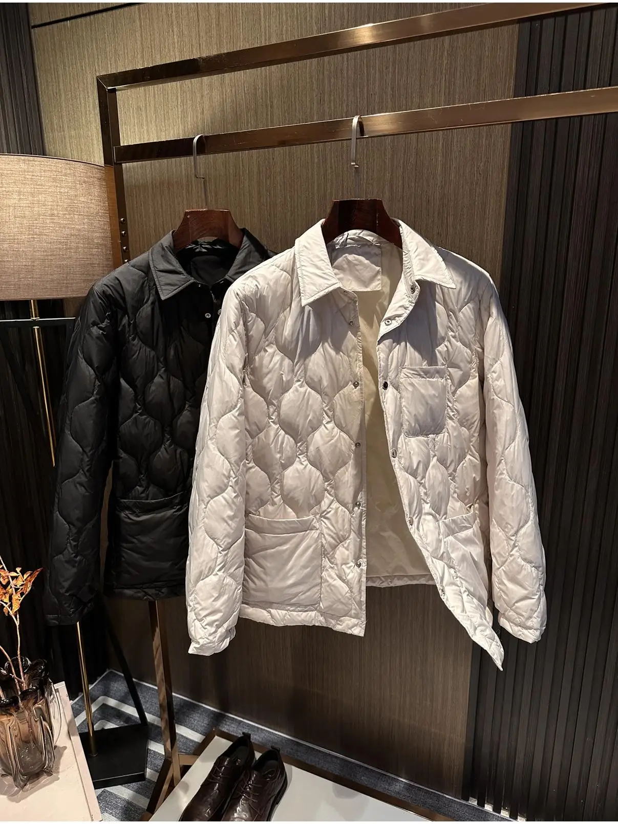 

Ele Мужская пуховая одежда Jaet Pure Color irt с воротником из гусиного пуха, модная городская теплая ветрозащитная одежда стандартной посадки