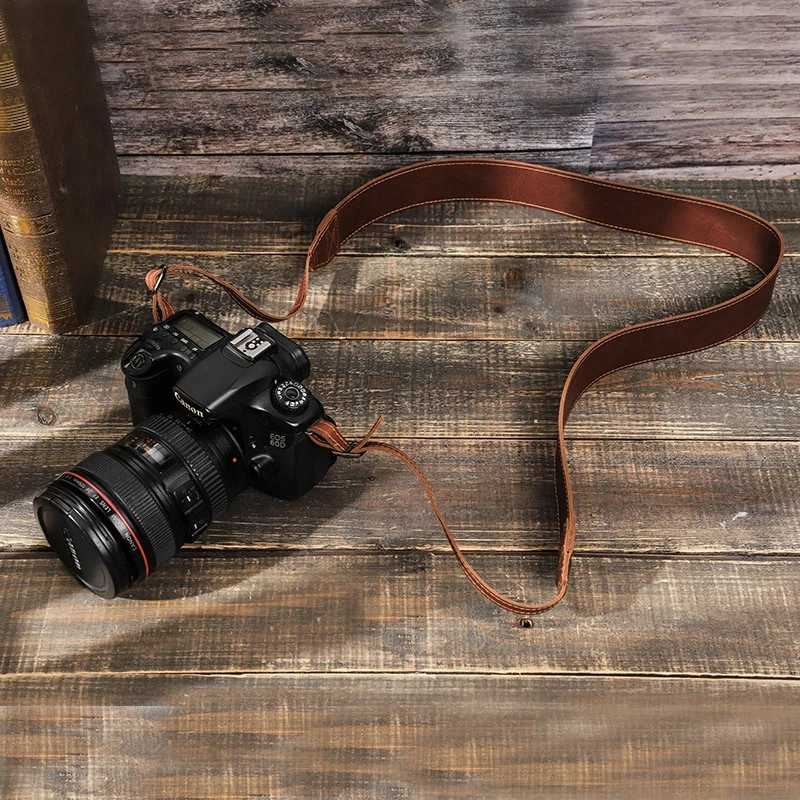 cowhide Horse Leather Camera Shoulder Strap Comfortable Convenient Outdoor Travel Double-Sided Leather Digital Camera Strap Spot