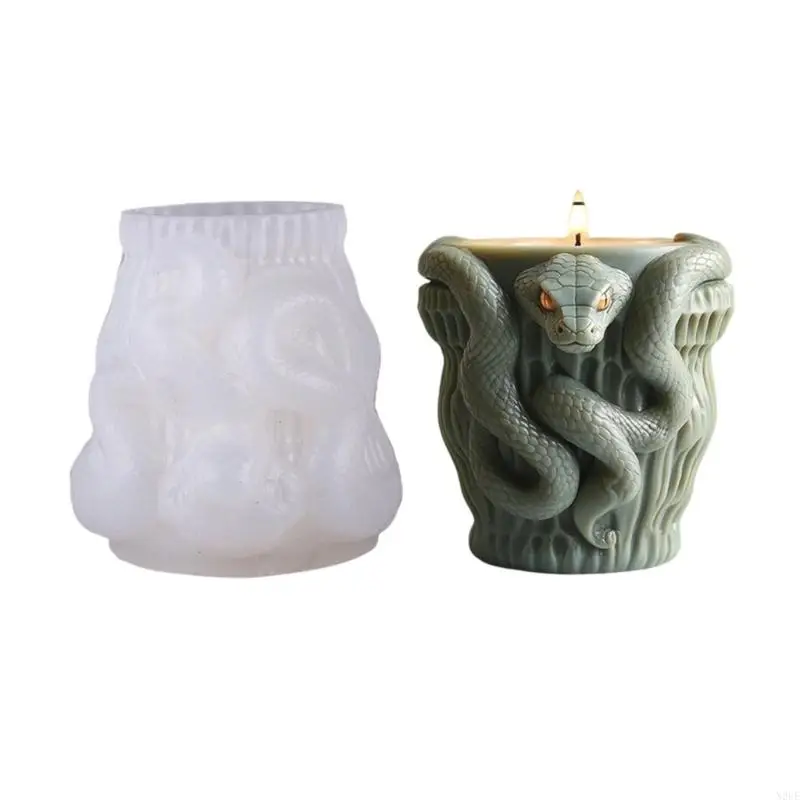 

N2UE Reusable Silicone Mold with Snake Relief Design for Resin Casting Cement Crafts and Decorative Plant Pots