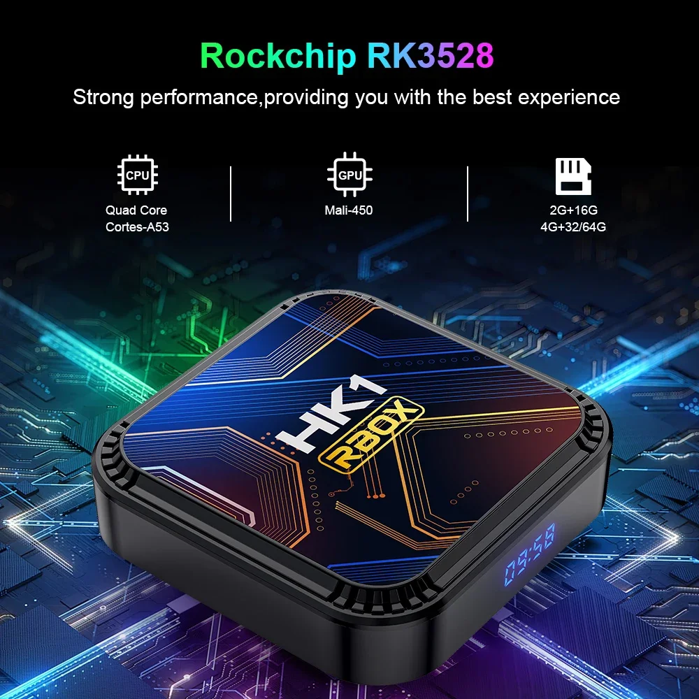 Android 13 Телеприставка RK3528 IPTV Smart TV Box Четырехъядерный процессор Cortex A53 8K Видео 4K HDR10+ 2,4 5G Dual WiFi 6 BT 4.0 Медиаплеер