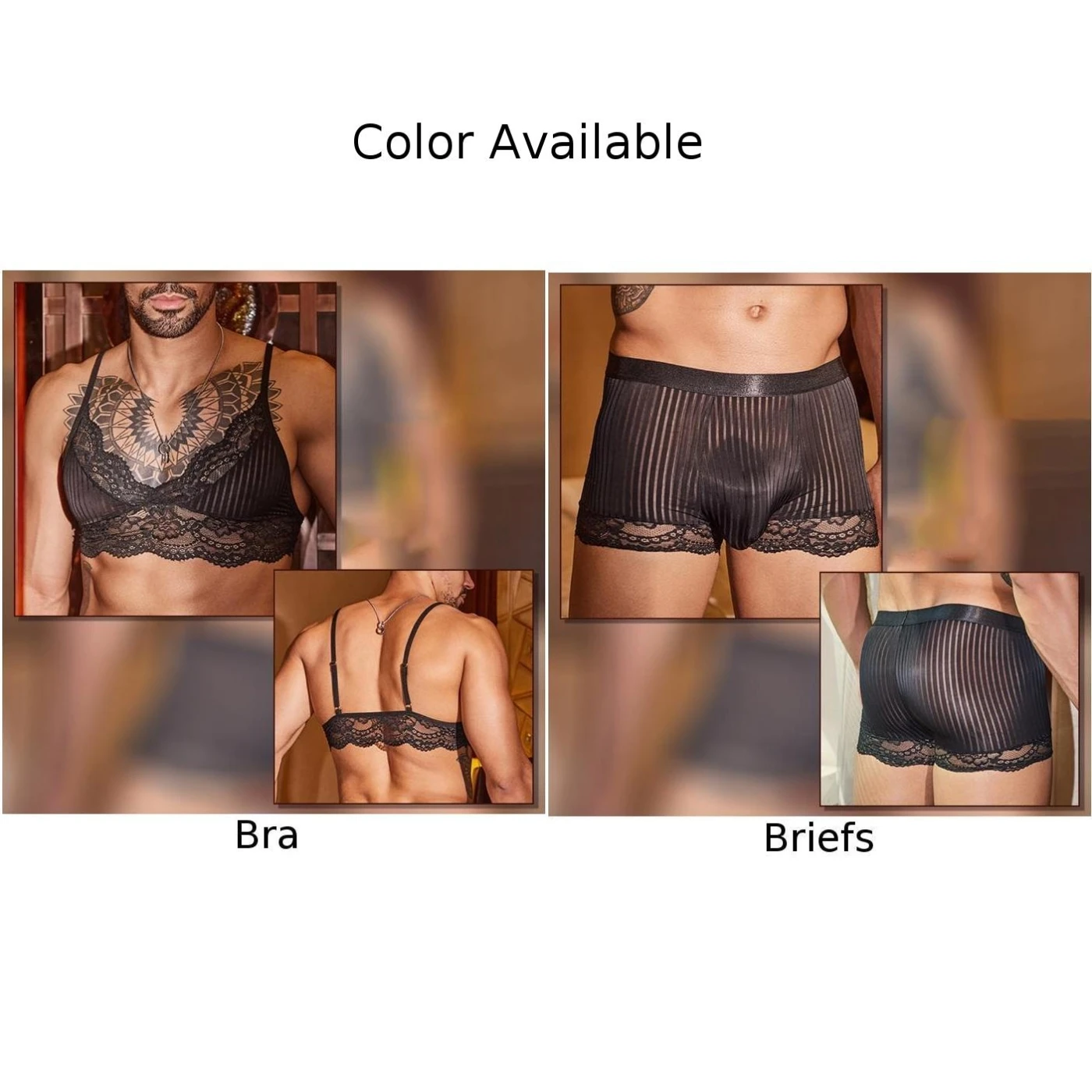 Men Mesh Sexy Knickers Briefs Low Waist Gay Men Sexy Bra Boxer Brief Sheer Lace Underwear Lingerie Low Waist Pouch Panties - Image 5