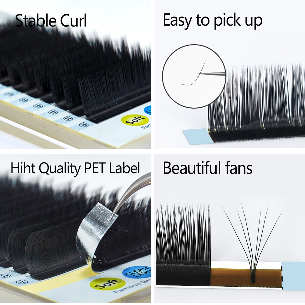 Yelix L Curl Lash Extension 8-15mm MIX Matte Mink Eyelashes Extension Individual Eyelashes L+/LU/M Curl Makeup False Lashes