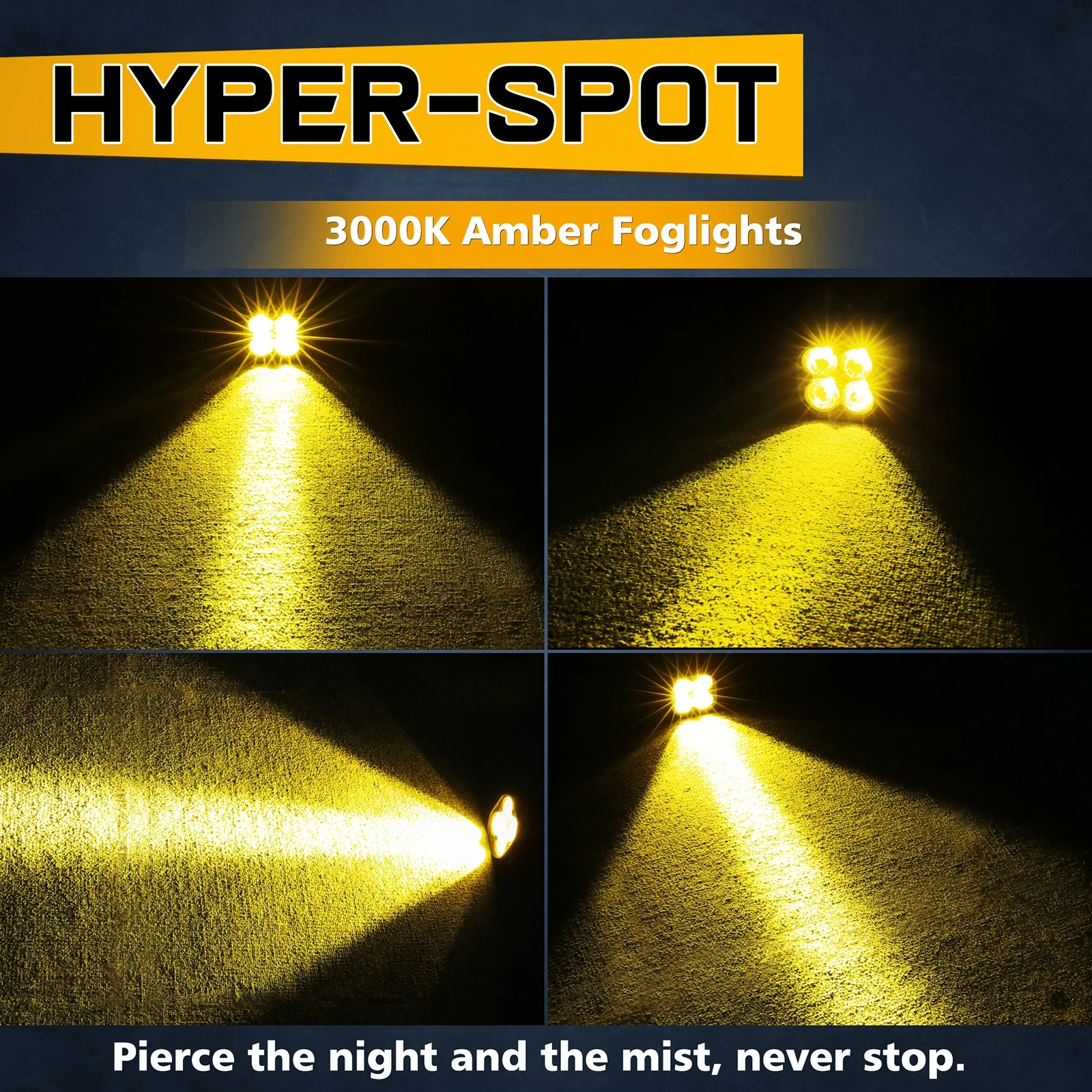 Для Ram 1500 2019-2024 крепление на капот на стойке 3 дюйма, 80 Вт, светодиодные противотуманные кубики, янтарные внедорожные фары дальнего света, точечная рабочая световая панель, двойная